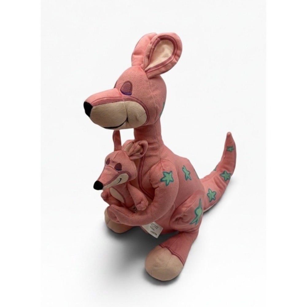 DISNEY STORE Its A Small World Pink Kangaroo And Joey Plush  16"